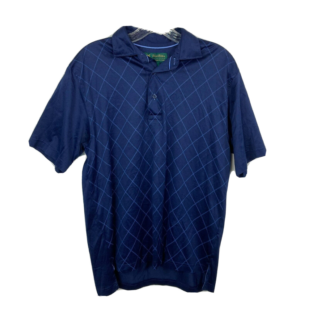 Brooks Brothers Polo Shirt Mens Sz S Blue Windowpane Plaid Golf Short Sleeve